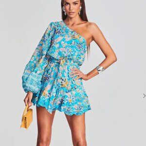 Hemant and Nandita One Shoulder Dress Eyelet Size XS Mini Dress